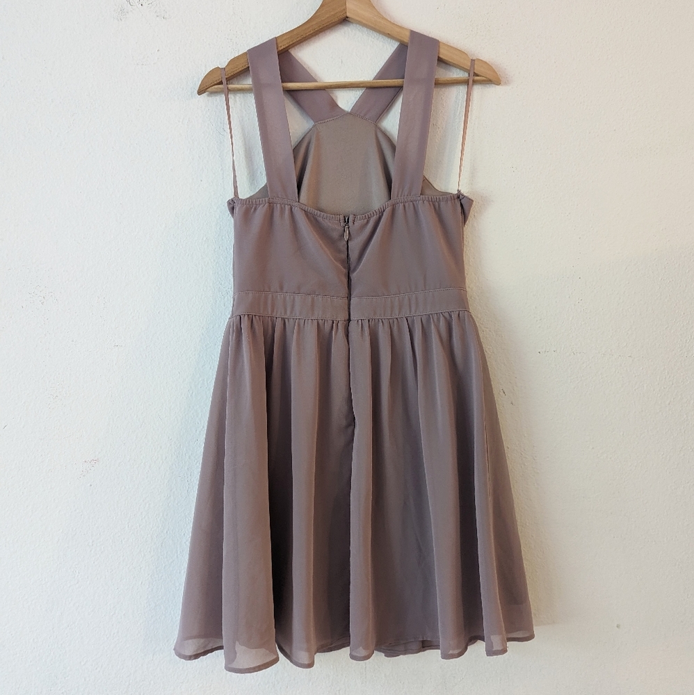 Lulus Forevermore Taupe Skater Dress View 6